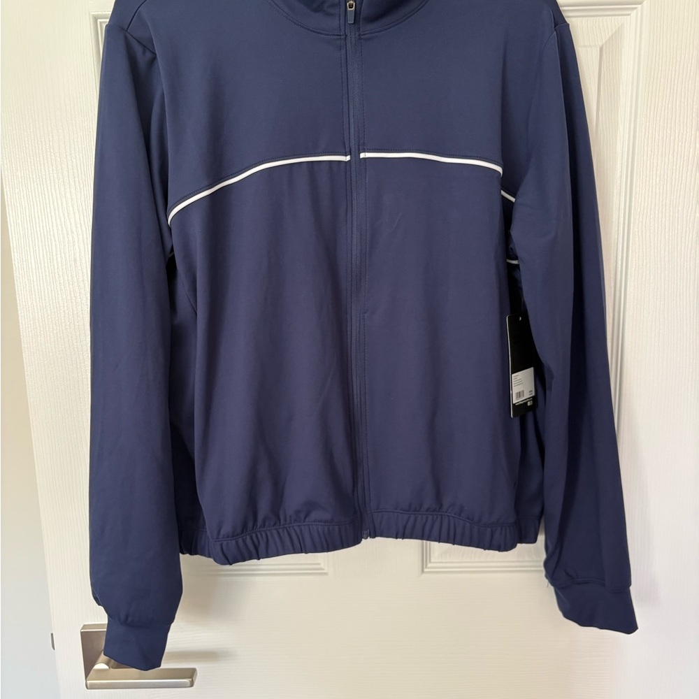 NWT 90 Degree By Reflex Navy Full-Zip Athletic Jacket with White Piping